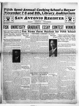 Primary view of object titled 'San Antonio Register (San Antonio, Tex.), Vol. 4, No. 27, Ed. 1 Friday, October 19, 1934'.