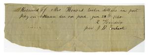 [Market receipt for Mrs. Howard, January 24 1860]