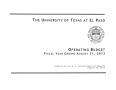 Thumbnail image of item number 1 in: 'University of Texas at El Paso Operating Budget: 2013'.