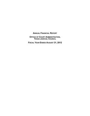 Texas Office of Court Administration Annual Financial Report: 2012