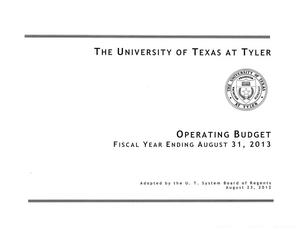 Primary view of object titled 'University of Texas at Tyler Operating Budget: 2013'.