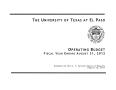 Thumbnail image of item number 1 in: 'University of Texas at El Paso Operating Budget: 2012'.