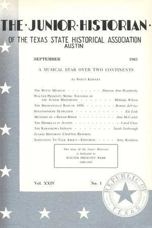 Primary view of object titled 'The Junior Historian, Volume 24, Number 1, September 1963'.
