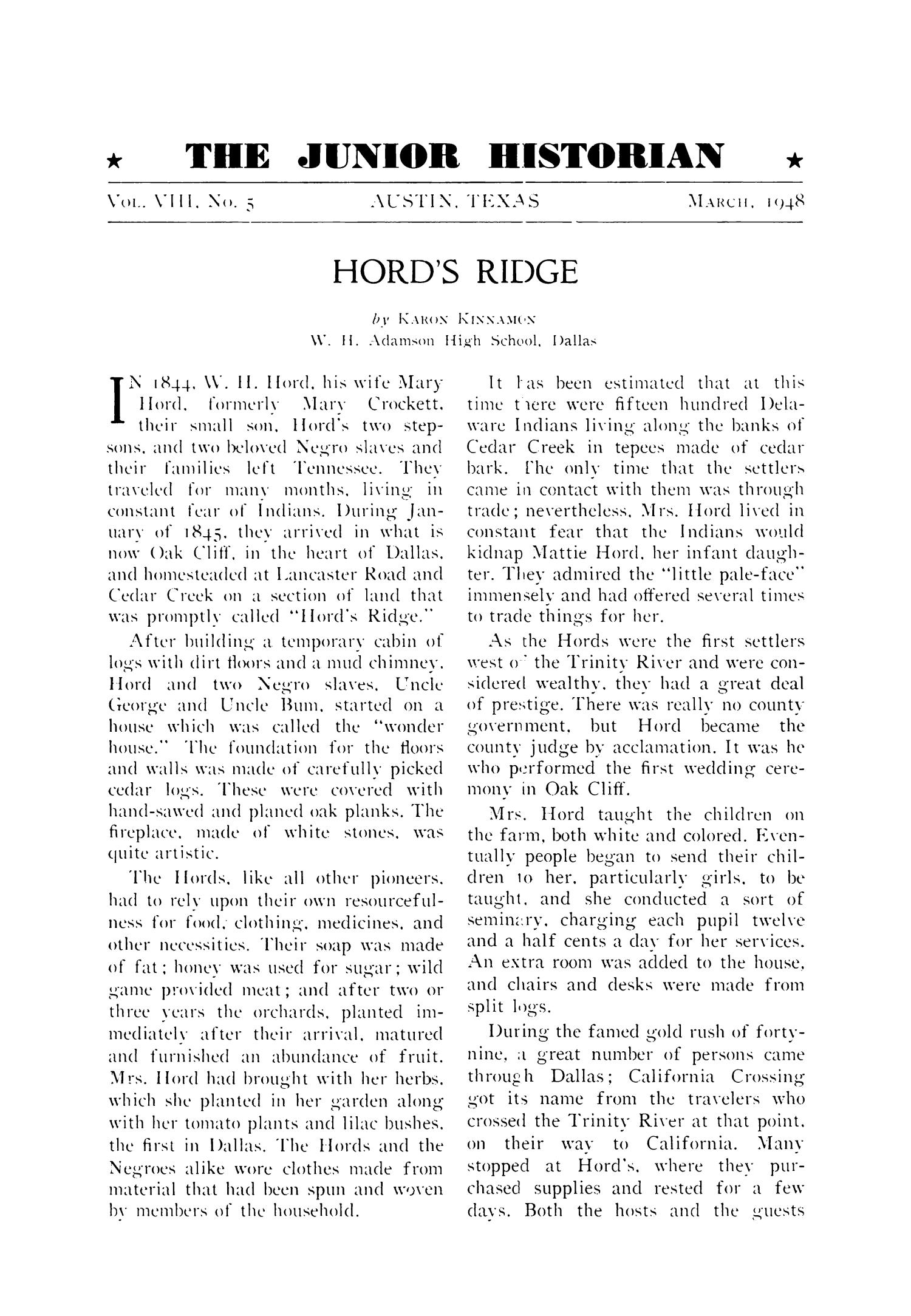 The Junior Historian, Volume 8, Number 5, March 1948
                                                
                                                    1
                                                