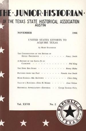 Primary view of object titled 'The Junior Historian, Volume 27, Number 2, November 1966'.
