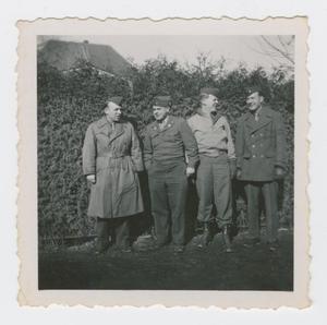 Primary view of object titled '[Officers by a Hedge Row]'.