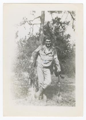 Primary view of object titled '[Cpl. Clymon With Shovel]'.