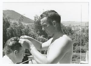[Soldier Receiving Hair Cut]