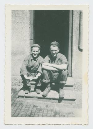 Primary view of object titled '[Soldiers on Door Step]'.