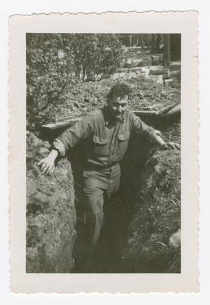 Primary view of object titled '[Soldier in a Slit Trench]'.