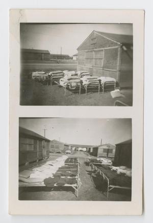 Primary view of object titled '[Beds Outside Barracks]'.