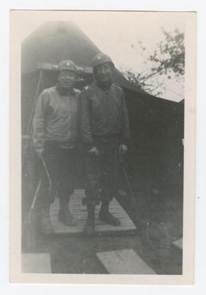 Primary view of object titled '[Choyke and Friend by Tent]'.