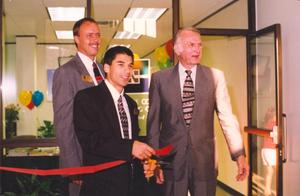 Primary view of object titled '[Ribbon Cutting South Irving Center]'.