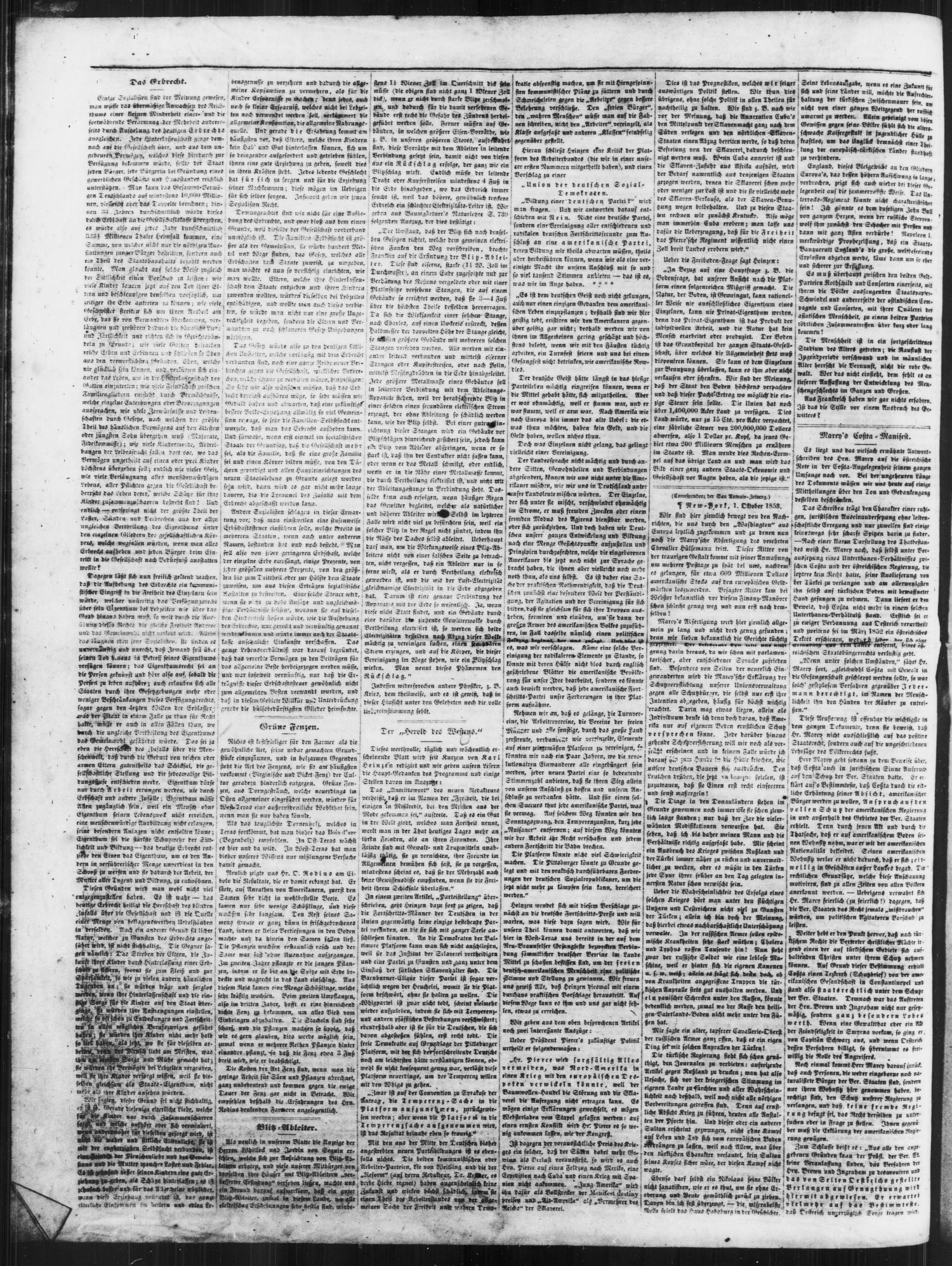 San Antonio-Zeitung. (San Antonio, Tex.), Vol. 1, No. 18, Ed. 1 Saturday, October 29, 1853
                                                
                                                    [Sequence #]: 2 of 4
                                                