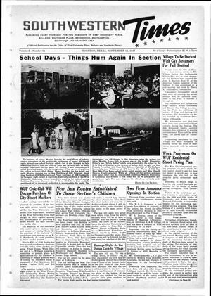 Primary view of object titled 'Southwestern Times (Houston, Tex.), Vol. 3, No. 51, Ed. 1 Thursday, September 11, 1947'.