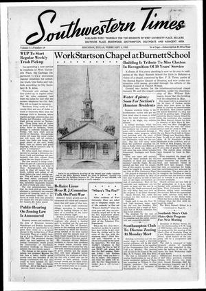 Southwestern Times (Houston, Tex.), Vol. 1, No. 19, Ed. 1 Thursday, February 1, 1945