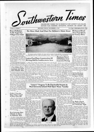 Primary view of Southwestern Times (Houston, Tex.), Vol. 2, No. 7, Ed. 1 Thursday, November 8, 1945