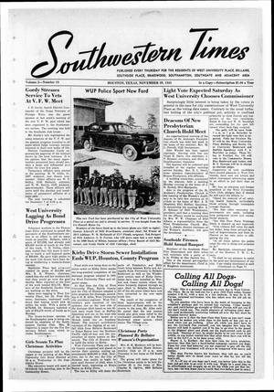 Primary view of object titled 'Southwestern Times (Houston, Tex.), Vol. 2, No. 10, Ed. 1 Thursday, November 29, 1945'.