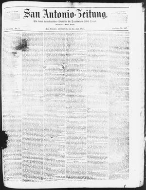 Primary view of object titled 'San Antonio-Zeitung. (San Antonio, Tex.), Vol. 3, No. 3, Ed. 1 Saturday, July 14, 1855'.
