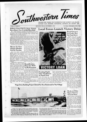 Primary view of Southwestern Times (Houston, Tex.), Vol. 2, No. 6, Ed. 1 Thursday, November 1, 1945