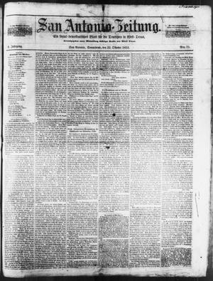 San Antonio-Zeitung. (San Antonio, Tex.), Vol. 1, No. 17, Ed. 1 Saturday, October 22, 1853
