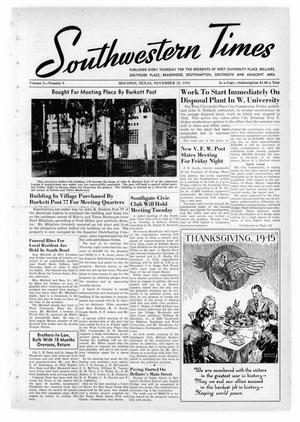 Southwestern Times (Houston, Tex.), Vol. 2, No. 9, Ed. 1 Thursday, November 22, 1945