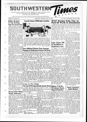 Primary view of object titled 'Southwestern Times (Houston, Tex.), Vol. 3, No. 42, Ed. 1 Thursday, July 10, 1947'.