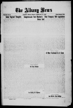 Primary view of object titled 'The Albany News (Albany, Tex.), Vol. 41, No. [33], Ed. 1 Friday, February 27, 1925'.