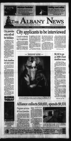 Primary view of object titled 'The Albany News (Albany, Tex.), Vol. 133, No. 31, Ed. 1 Thursday, December 25, 2008'.