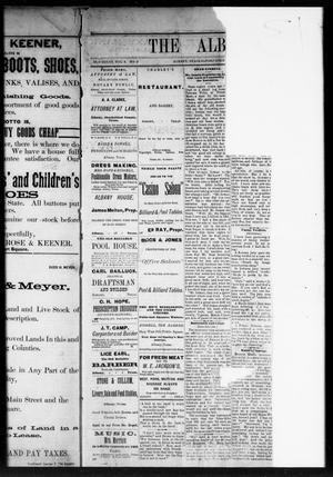 Primary view of object titled 'The Albany Echo. (Albany, Tex.), Vol. [1], No. [40], Ed. 1 Friday, February 22, 1884'.