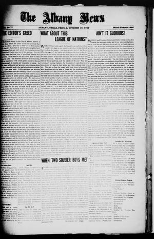 The Albany News (Albany, Tex.), Vol. 36, No. 17, Ed. 1 Friday, October 10, 1919