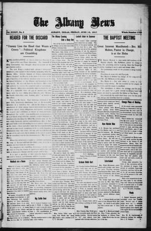 Primary view of object titled 'The Albany News (Albany, Tex.), Vol. 34, No. 2, Ed. 1 Friday, June 15, 1917'.