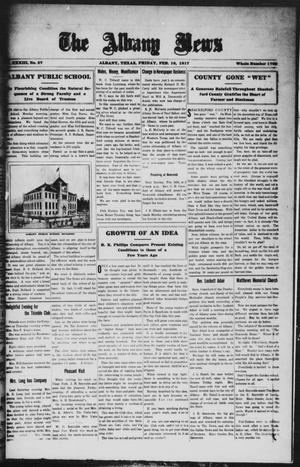 The Albany News (Albany, Tex.), Vol. 33, No. 37, Ed. 1 Friday, February 16, 1917