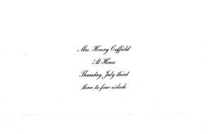 [At Home Card for Mrs. Henry Coffield]