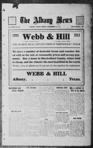 The Albany News (Albany, Tex.), Vol. 28, No. 25, Ed. 1 Friday, November 24, 1911