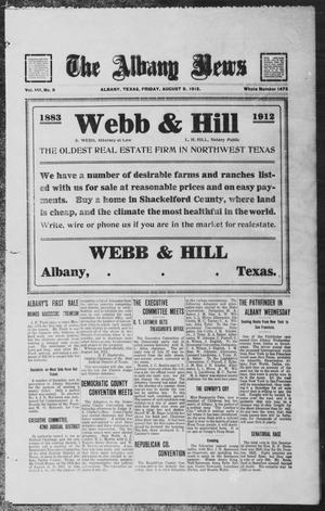 The Albany News (Albany, Tex.), Vol. 29, No. 9, Ed. 1 Friday, August 9, 1912