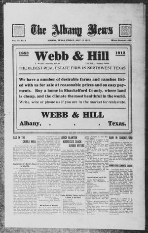 The Albany News (Albany, Tex.), Vol. 29, No. 5, Ed. 1 Friday, July 12, 1912