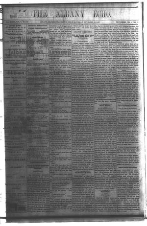 Primary view of object titled 'The Albany Echo. (Albany, Tex.), Vol. 1, No. 17, Ed. 1 Saturday, September 15, 1883'.