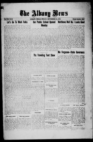 Primary view of object titled 'The Albany News (Albany, Tex.), Vol. 41, No. 10, Ed. 1 Friday, September 12, 1924'.