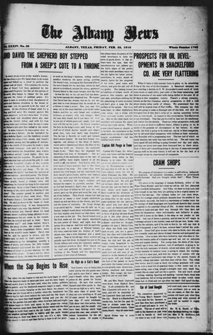 Primary view of object titled 'The Albany News (Albany, Tex.), Vol. 34, No. 38, Ed. 1 Friday, February 22, 1918'.