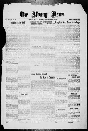 The Albany News (Albany, Tex.), Vol. 37, No. 13, Ed. 1 Friday, September 10, 1920