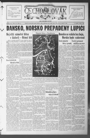 Čechoslovák and Westske Noviny (West, Tex.), Vol. 29, No. 15, Ed. 1 Friday, April 12, 1940
