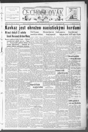 Primary view of object titled 'Čechoslovák and Westske Noviny (West, Tex.), Vol. 31, No. 29, Ed. 1 Friday, July 17, 1942'.