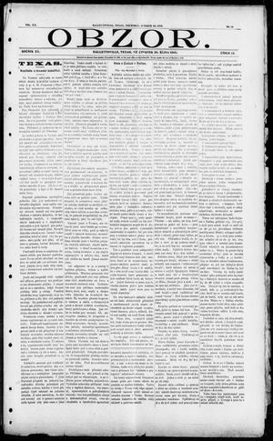 Obzor. (Hallettsville, Tex.), Vol. 20, No. 12, Ed. 1 Thursday, October 20, 1910