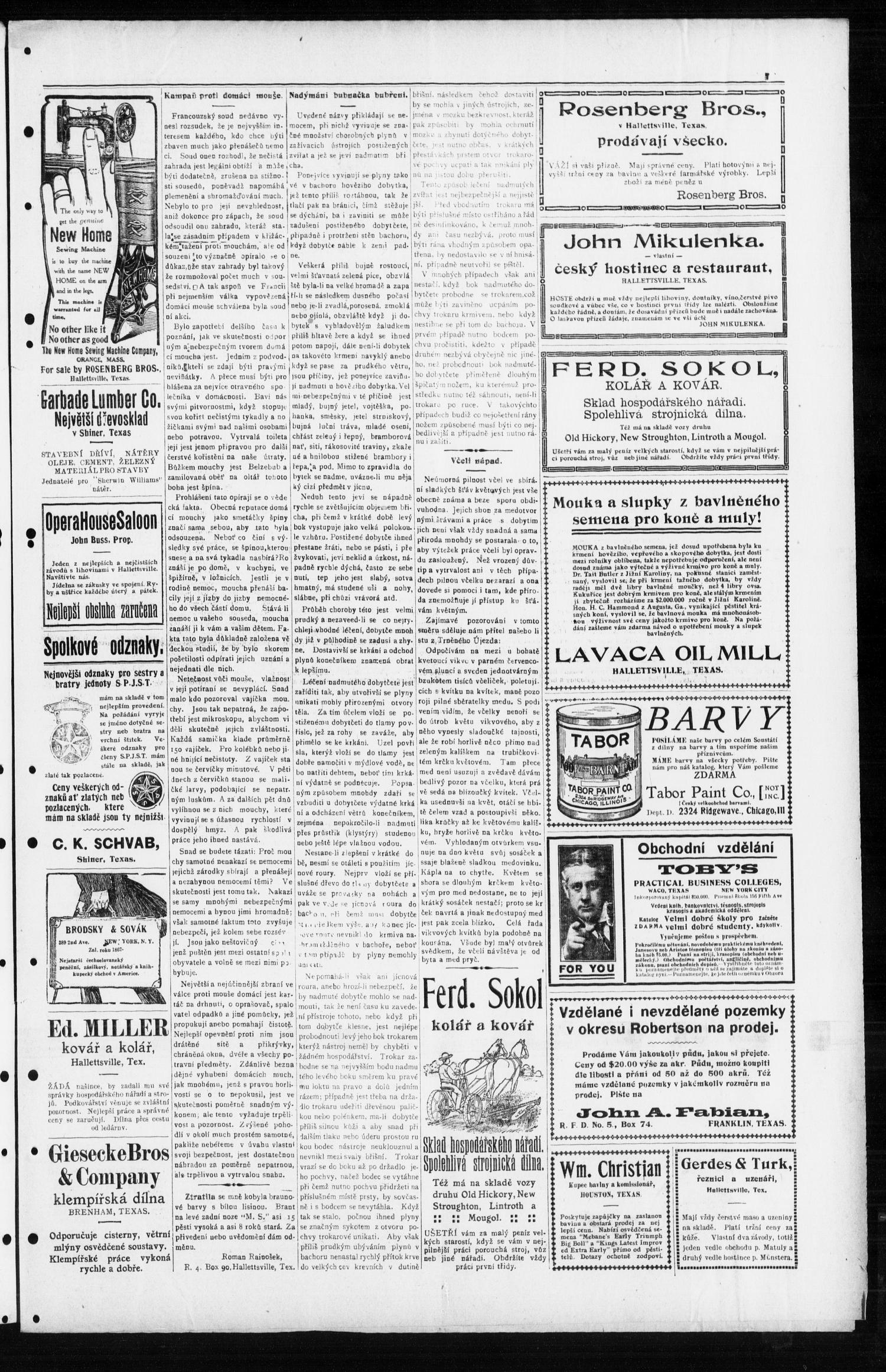 Obzor (Hallettsville, Tex.), Vol. 23, No. 48, Ed. 1 Thursday, July 9, 1914
                                                
                                                    [Sequence #]: 3 of 8
                                                