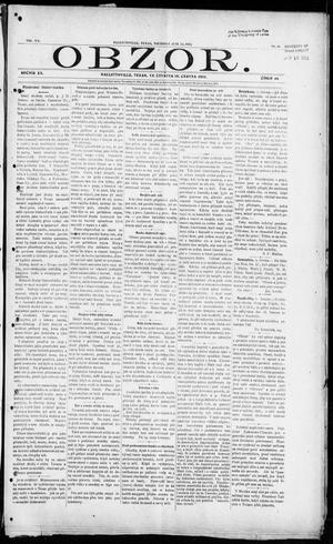 Obzor. (Hallettsville, Tex.), Vol. 20, No. 46, Ed. 1 Thursday, June 15, 1911