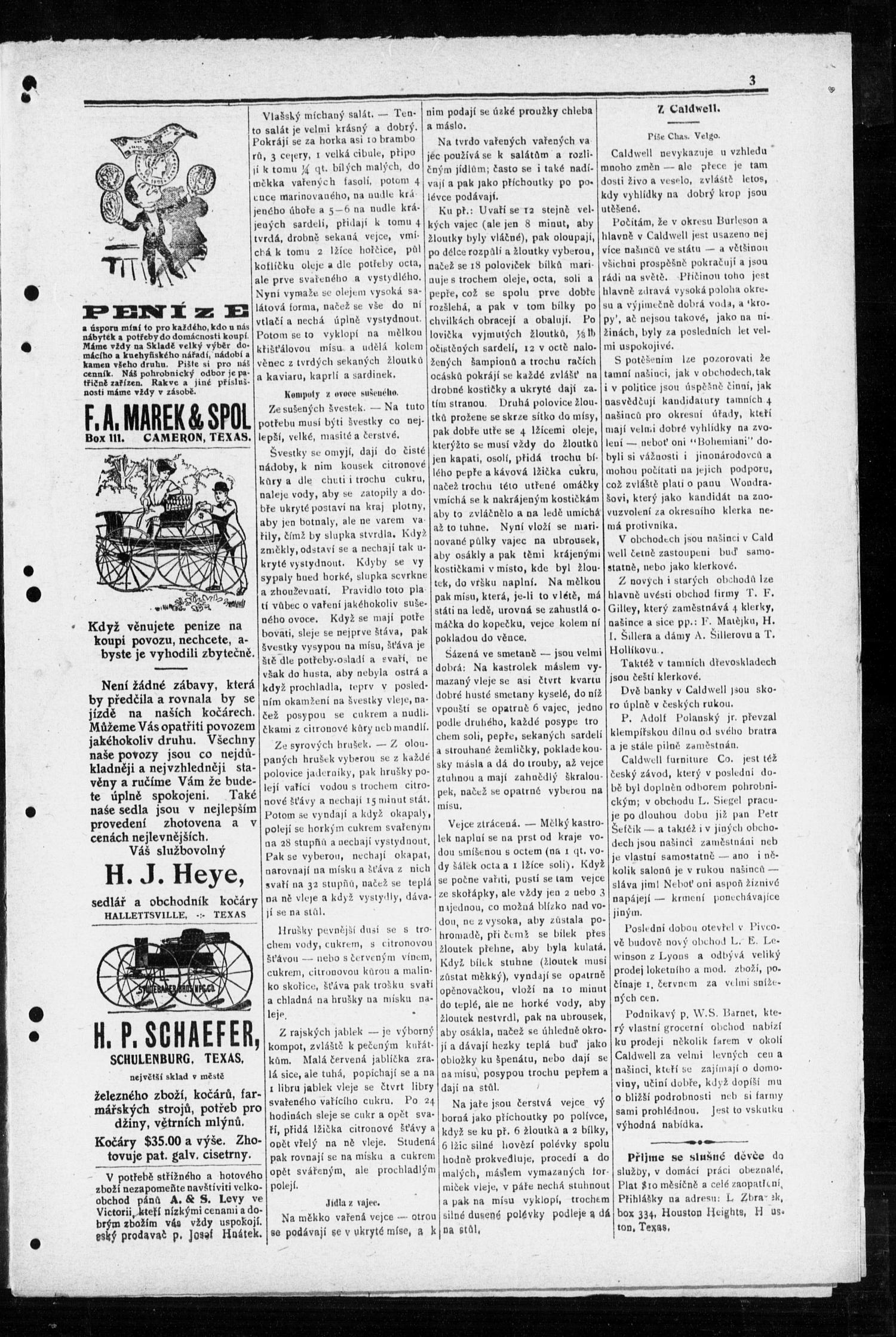 Obzor. (Hallettsville, Tex.), Vol. 21, No. 44, Ed. 1 Thursday, May 30, 1912
                                                
                                                    [Sequence #]: 3 of 16
                                                