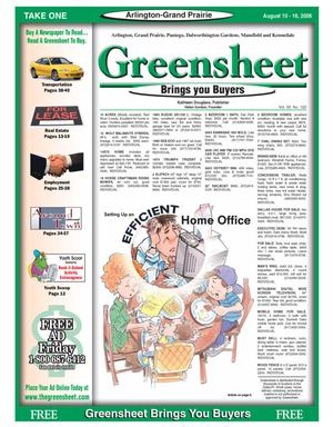 The Greensheet (Arlington-Grand Prairie, Tex.), Vol. 30, No. 122, Ed. 1 Thursday, August 10, 2006