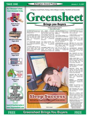 Primary view of object titled 'The Greensheet (Arlington-Grand Prairie, Tex.), Vol. 30, No. 269, Ed. 1 Thursday, January 4, 2007'.