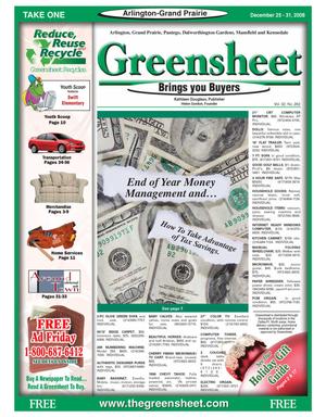 The Greensheet (Arlington-Grand Prairie, Tex.), Vol. 32, No. 262, Ed. 1 Thursday, December 25, 2008